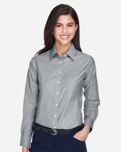 Harriton M600W Women's Oxford Dress Shirt custom decorated — Sport X Canada