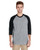 Gildan G570 Adult Heavy Cotton Three-Quarter Raglan Sleeve T-Shirt custom decorated — Sport X Canada