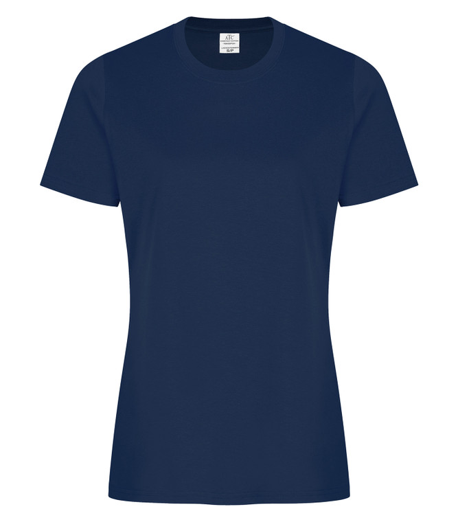 EVERYDAY RING SPUN COTTON LADIES' TEE - Front Logo Included