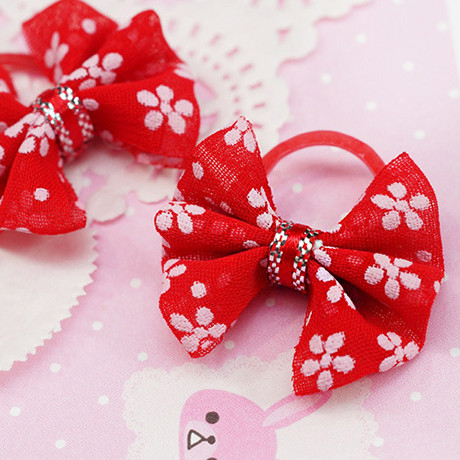 Flower bow hair elastics