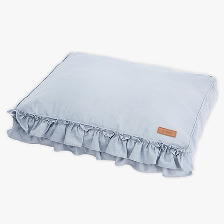 Linen Frill Flat Bed Blue (Large)
