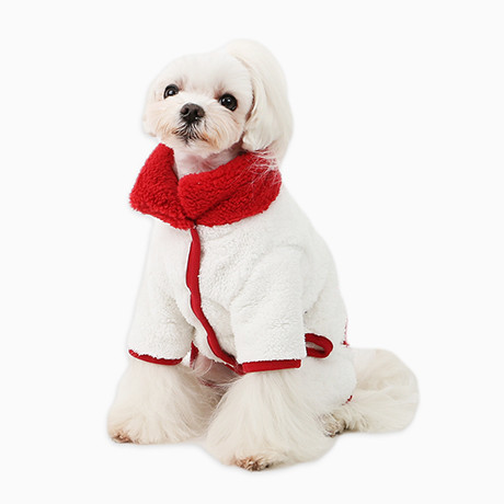 Two-tone boa warm-up suit (red)