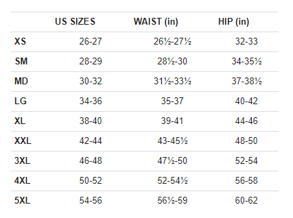 Under Armour Men S Size Chart