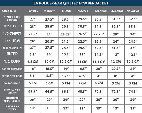 LA Police Gear Quilted Bomber Jacket