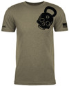 LA Police Gear Men's Skull Kettlebell Short Sleeve T-Shirt - Green - Front Thumbnail Image