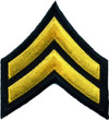 Heros Pride 3 Wide Corporal Chevron Patch-Med Gold on Black 5404C 849204002362 Thumbnail Image