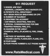 RATS Medical 911 Request Velcro PVC Patch 911-RM Thumbnail Image