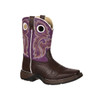 Durango Lil' Rebel Big Kid Dark Brown And Purple Western Boot  BT386  Thumbnail Image