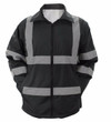 First Class Uniforms Black High Visibility Raincoat With Reflective Stripes  JS47  Thumbnail Image