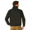 Rothco Lightweight Concealed Carry Jacket LCCJ, back view of a man wearing a black tactical jacket with a high collar, designed for concealed carry, featuring multiple pockets and durable fabric for outdoor and professional use. Thumbnail Image