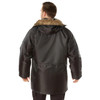 Rothco N-3B Parka N3BP, black winter parka with fur-lined hood worn by a man showing back view. Thumbnail Image