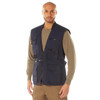 Rothco Plainclothes Concealed Carry Vest PCCV, a navy blue tactical vest with multiple pockets and zippers, worn by a male model. Thumbnail Image