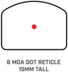 Bushnell RXC-200 Compact Reflex Sight RXC200 029757008770, image of a compact red dot reticle with six MOA dots, 15mm tall, designed for firearms aiming. Thumbnail Image