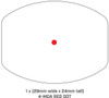 Bushnell RXM-300 Reflex Sight RXM300 029757010384, product diagram of the sight showing a 4-MOA red dot reticle with dimensions and specifications. Thumbnail Image
