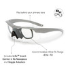 ESS Crossbow Terrain Tan with Clear and Smoke Gray Eyeshield Kit, tactical eyewear for shooting, including U-Rx Insert, Carrier, Rx Nosepiece, and Goggle Adapters, fits behind primary lens and accommodates wide Rx range +8 to -10. Thumbnail Image