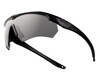 ESS Crossbow One Black Eyeshield, black and silver sports sunglasses with mirrored lenses and curved frames. Thumbnail Image