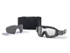 ESS Influx PIVOT Black Goggles with Clear and Smoke Gray Lenses, versatile safety eyewear for protection in industrial or outdoor environments. Thumbnail Image