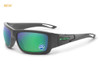 ESS Credence Sunglasses ESS-EE9015, sports sunglasses with black frame and polarized green mirrored lenses. Thumbnail Image