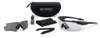 ESS Crossblade Black Eyeshield with Clear and Smoke Gray lenses, model ESS-EE9032-02, including a black carrying case, cleaning cloth, and accessories, suitable for tactical and sports activities. Thumbnail Image