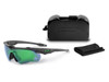 ESS CrossBladeNARO Mirrored Green Polarized Lenses and Matte Carbon Frames Sunglasses, with protective case and cleaning cloth. Thumbnail Image
