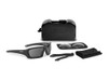 ESS Rollbar NARO sunglasses ESS-EE9039, black sports sunglasses with gray lenses, included with a protective case, interchangeable lenses, carrying pouch, and strap. Thumbnail Image