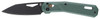 Gerber Vista Clip Folding Knife, side view showing the black blade and green textured handle with clip Thumbnail Image