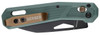 Gerber Vista Clip Folding Knife, folding knife with a green handle, black blade, and a brown clip with the Gerber logo. Thumbnail Image