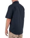 Iron & Haft Tradesman Short Sleeve Stretch Canvas Work Shirt, navy blue, men's short sleeve work shirt with a pocket on the sleeve. Thumbnail Image