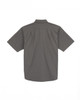 Iron & Haft Tradesman Short Sleeve Stretch Canvas Work Shirt TRADESMAN-SSS, back view of a gray short sleeve work shirt with a collar and shoulder yoke design.