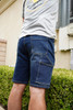 Iron & Haft Men's Journeyman Work Jean Shorts IHJSH, dark blue denim shorts with multiple pockets, casual style, and rugged construction.