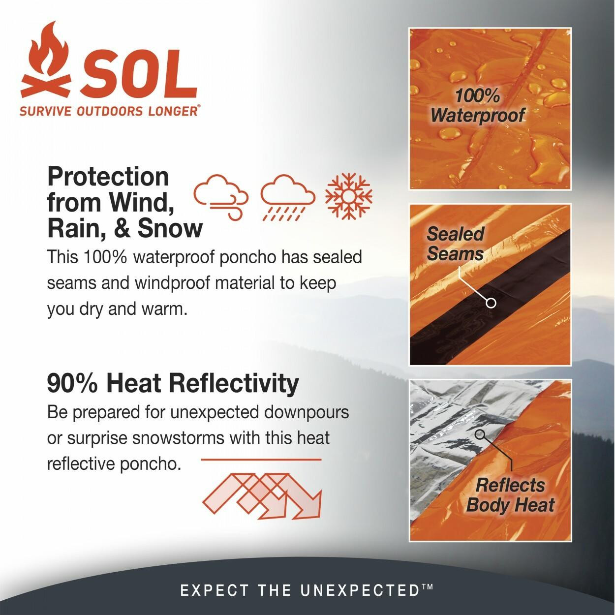 Adventure Medical Kits SOL Heat Reflective Poncho 0140-6001