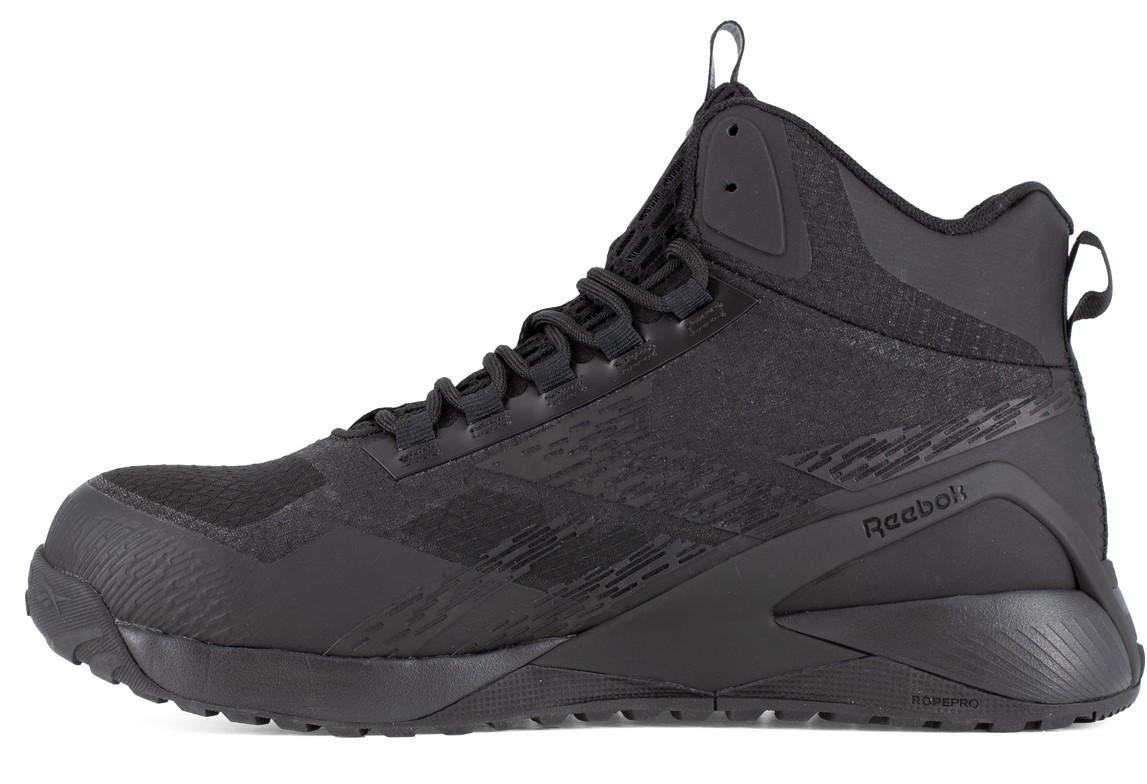 Reebok Men's Black Nano X1 Adventure Athletic Mid Cut Work Shoe