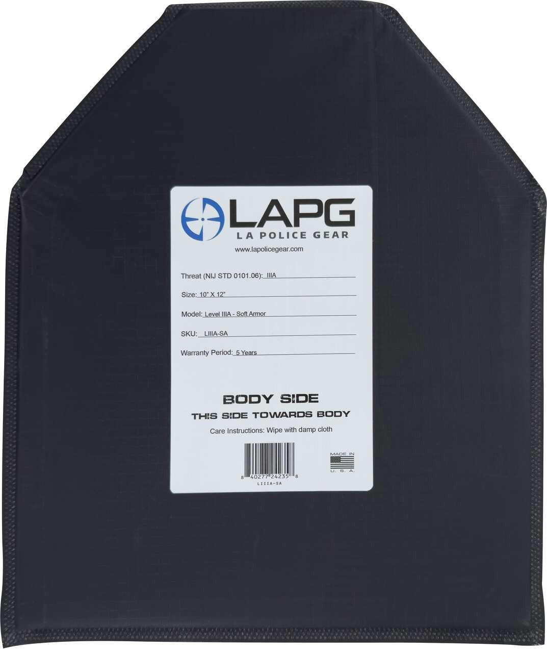 LA Police Gear USA Made Level 3A Soft Armor Panel