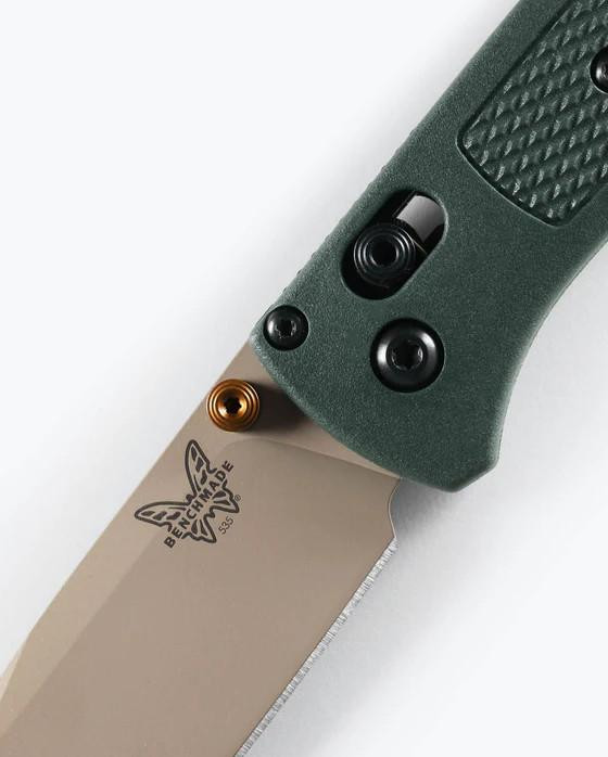 Benchmade Bugout Taiga Green Aluminum Drop-Point Folding Knife