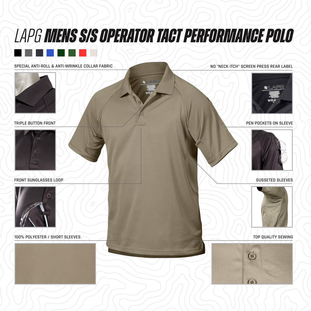 LA Police Gear Operator Tactical Performance Polo