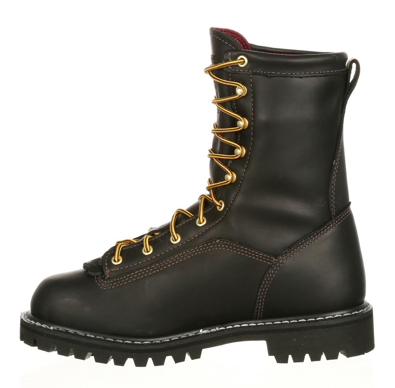 Boot Loggers 8" Black Leather Waterproof GoreTex Insulated