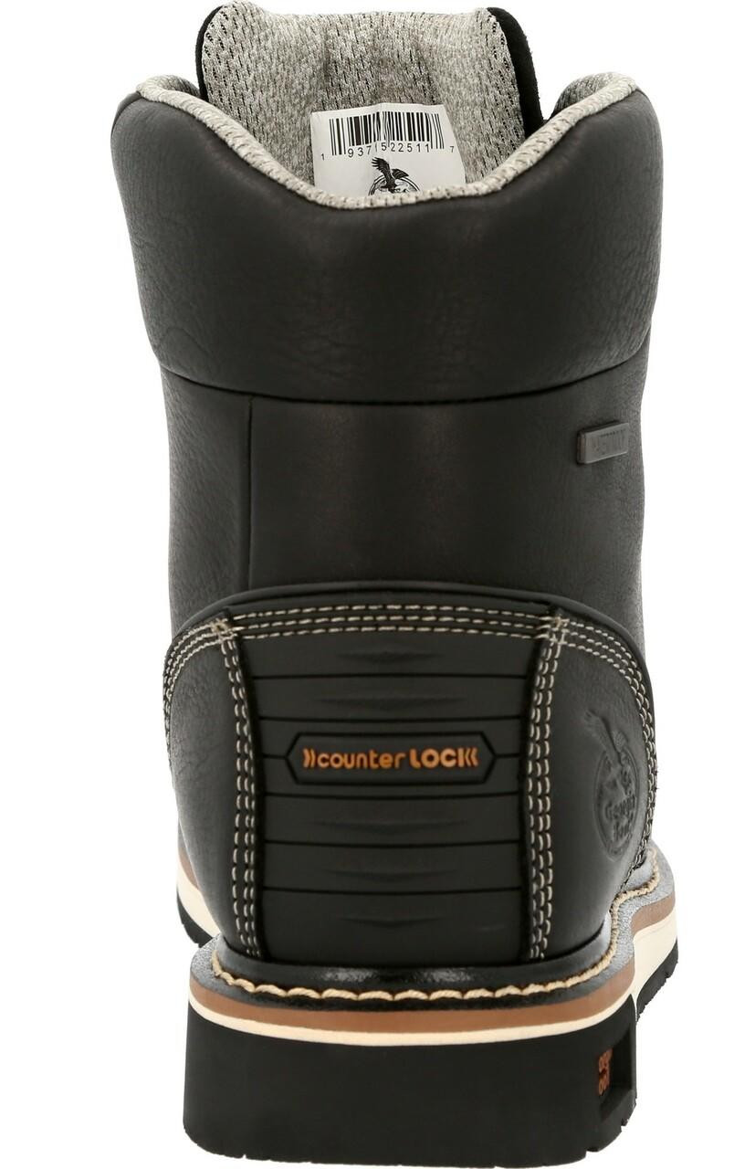 GEORGIA BOOT AMP LT Arbeitsstiefel – Wasserdicht, Moc-Toe, Keilsohle – In Braun, Größe 38.5 EU – Für Hohen Komfort & Sicherheit