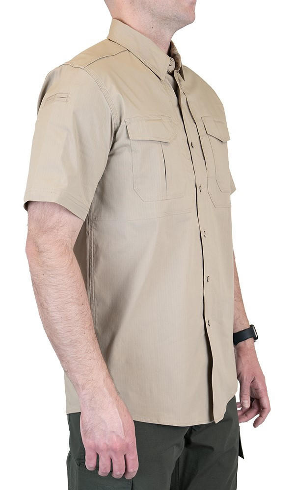 LAPG Men's Battle Rattle Stretch Button Up Short Sleeve Shirt
