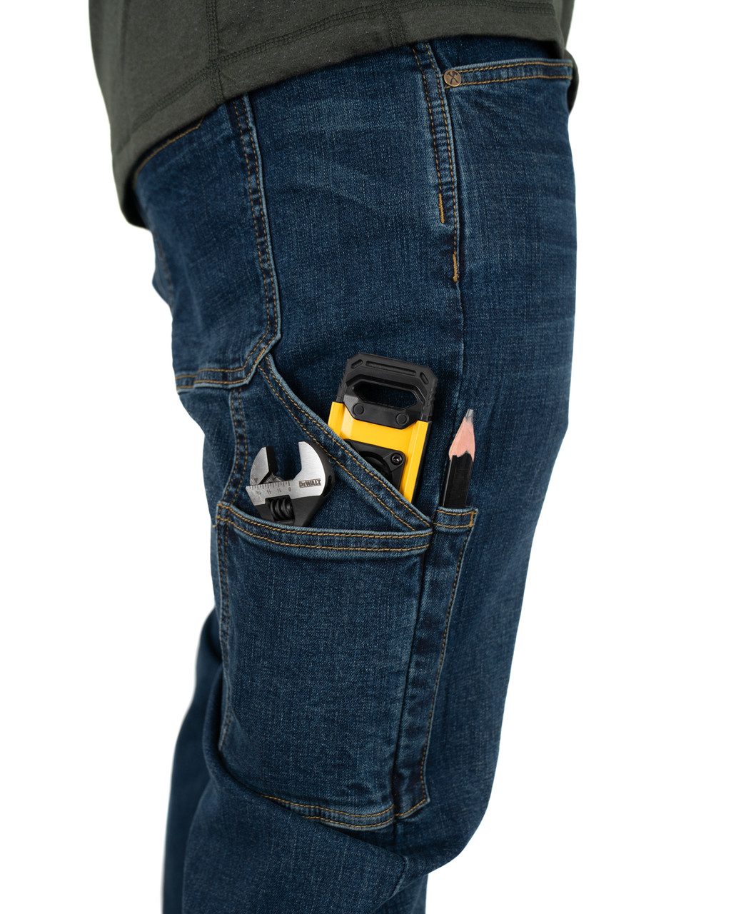 Iron & Haft Men's Journeyman Stretch Denim Durable Work Jeans
