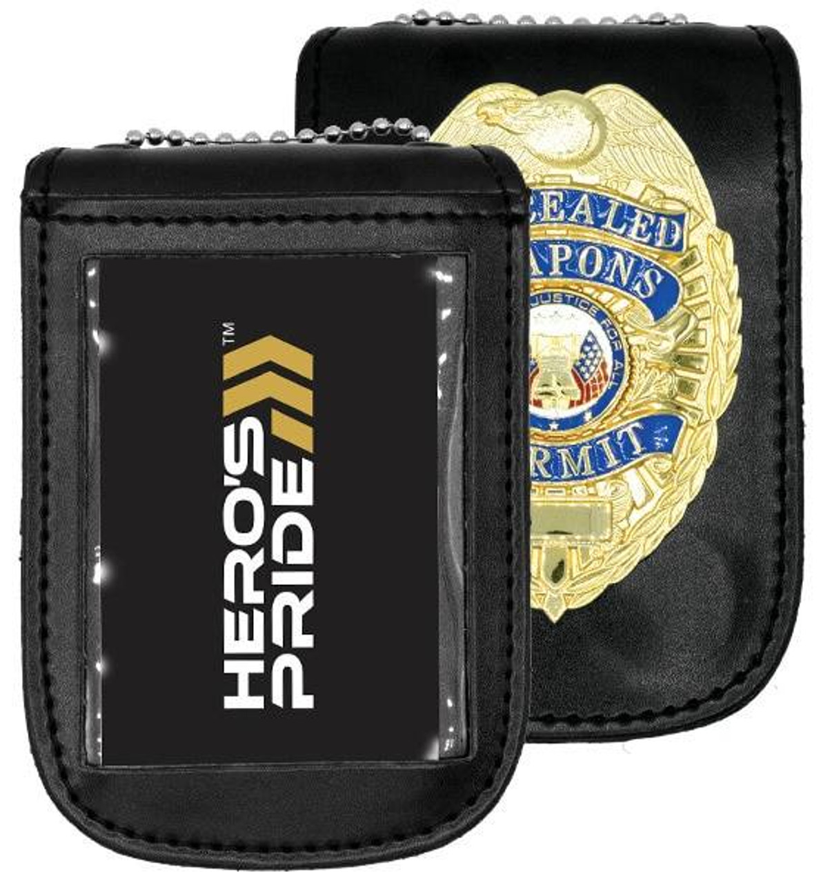 Universal Badge and ID Holder with Concealed Weapons Badge