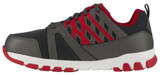 side view of Reebok Men's Athletic Grey with Red Trim Sublite Work Shoe 