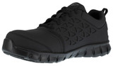 front to back of Reebok Men's Athletic Subltie Cushion Black Work Shoe