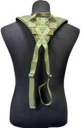 Tactical Tailor OD Green Fight Light 4-Point Battle Belt Harness straps over back view 