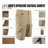 LA Police Gear Men's Operator Tactical Shorts Infographic Thumbnail Image