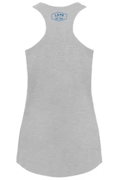 LA Police Gear Women's Distressed USA Flag Tank Top - Grey - Back Thumbnail Image