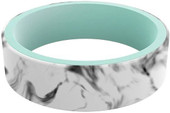 Qalo Womens Switch Reversible Ring laying flat with white marble side facing outward.  Thumbnail Image