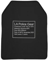 LA Police Gear Level IV 11" x 14" Ceramic Ballistic Armor Rifle Plate  L4-NC11X14 840041787474 Thumbnail Image