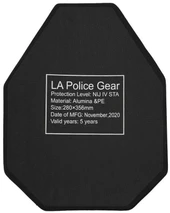 LA Police Gear Level IV 11" x 14" Shooter's Cut Ceramic Ballistic Armor Rifle Plate  L4-SC11X14 840041787481 Thumbnail Image
