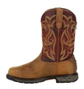 Georgia Boot Carbo-Tec LT 10" Brown/Red Waterproof Steel Toe Women's Pull-On Boot  GB00387  Thumbnail Image