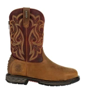Georgia Boot Carbo-Tec LT 10" Brown/Red Waterproof Steel Toe Women's Pull-On Boot  GB00387  Thumbnail Image